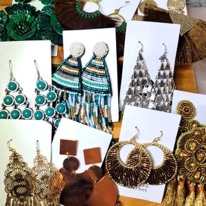 Acacia Market Pierced Earring Bundle NWT 10 Pairs Wholesale Costume Jewelry Lot